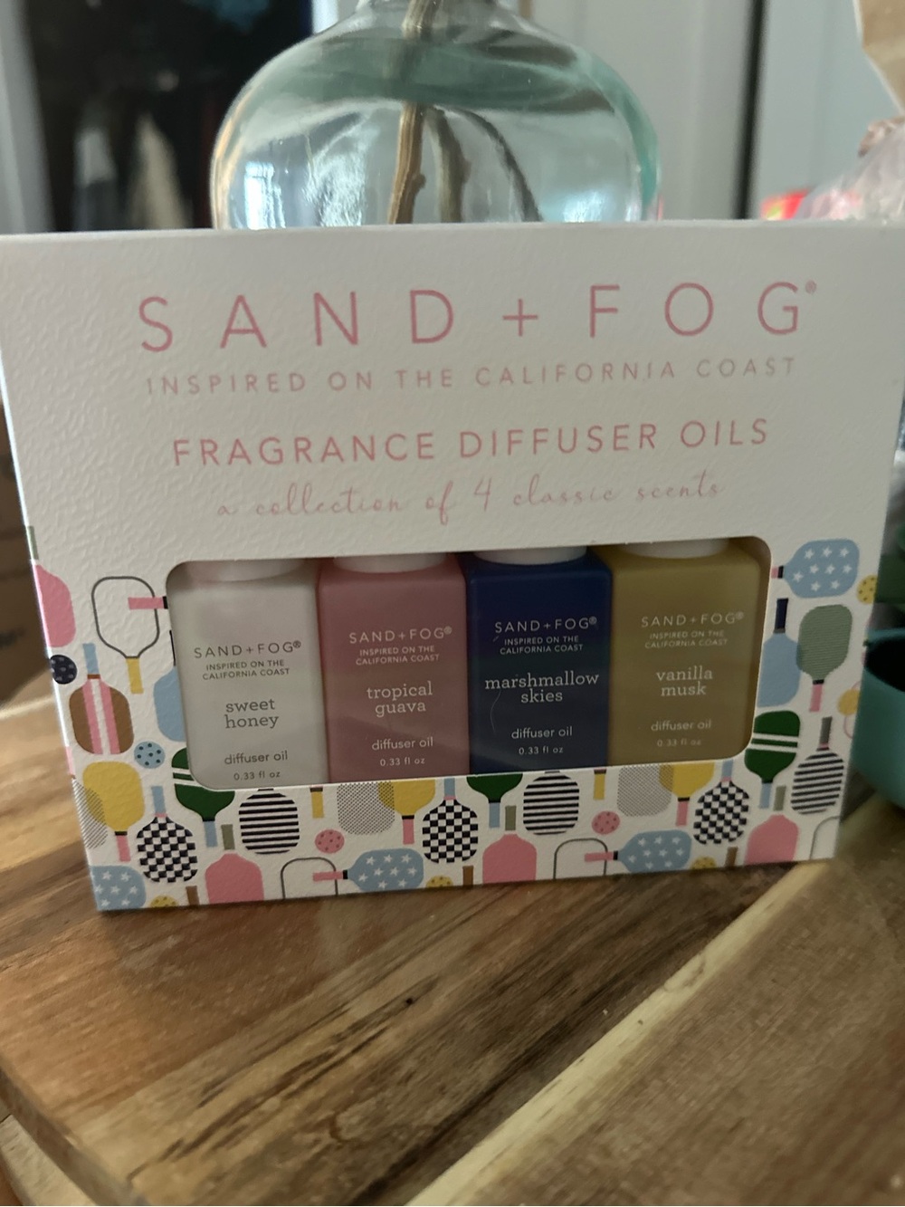 Sand + Fog 4-Piece Fragrance Diffuser Oil Gift Set NIB Marshmallow Honey Vanilla